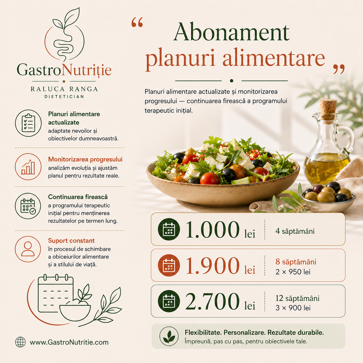 Abonament planuri alimentare — GastroNutriție