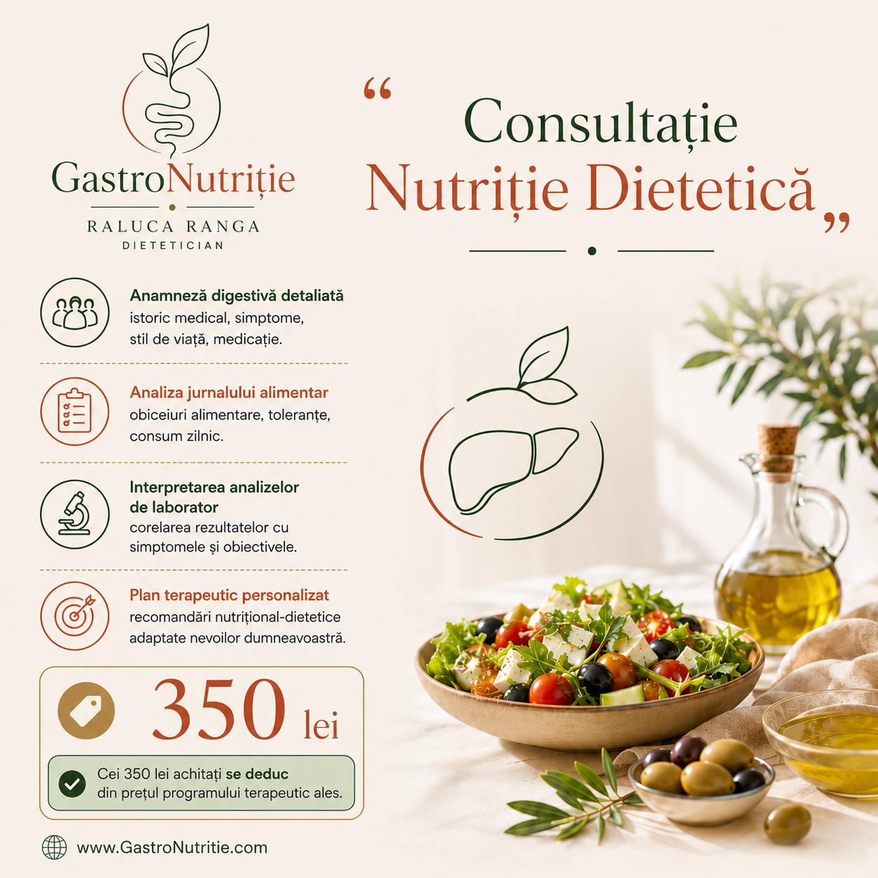Consultație Nutriție Dietetică — GastroNutriție