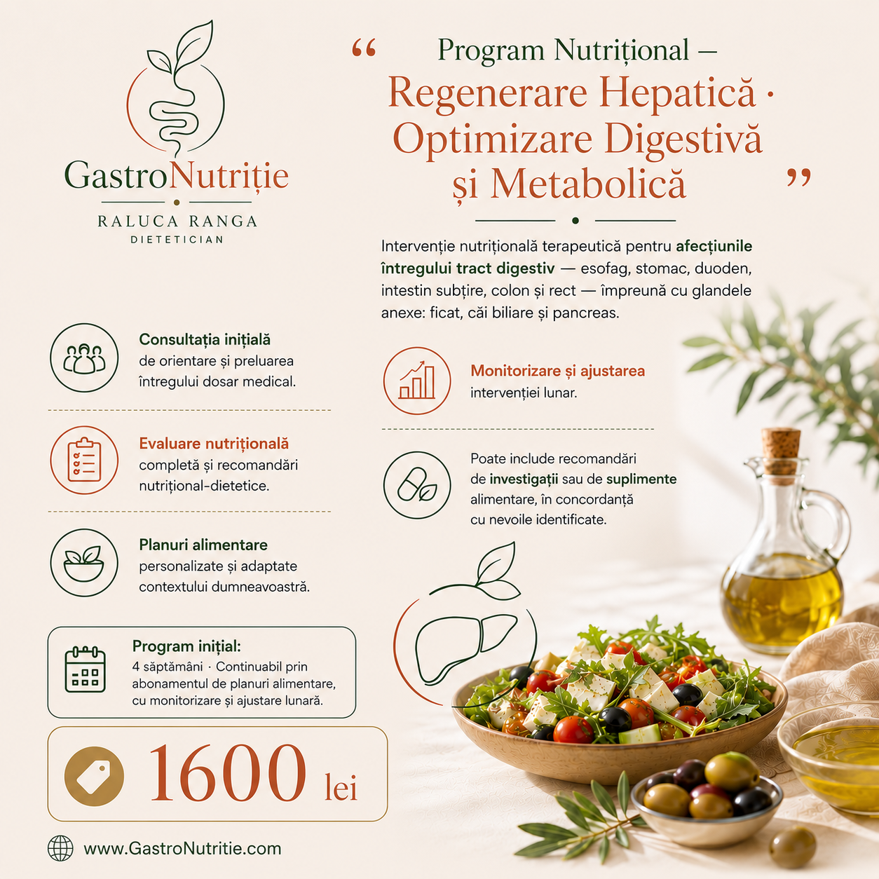 Program Nutrițional — Regenerare Hepatică, Optimizare Digestivă și Metabolică